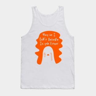 May Be I Dont Believe In you Either, Sad Boo Ghost Disapproval Halloween Tank Top